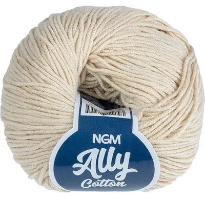 Immagine prodotto di Filato ALLY in cotone - 50 grammi, 140 metri - Colore beige