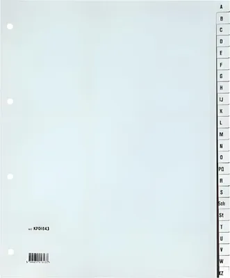 Obrázek produktu pro Q-Connect® KF01843 Index - A - Z, PP, bez indexu, A4 extra široký, 24 listů, šedý