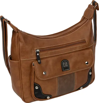 Produktbild von Umhängetasche (15167) Damentasche Schultertasche Leder Optik Handtasche COGNAC-BRAUN