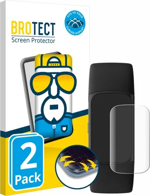 Produktbild von 2x BROTECT Fullscreen Schutzfolie für Fitbit Charge 6 Displayschutz Folie Fullcover Klar Transparent