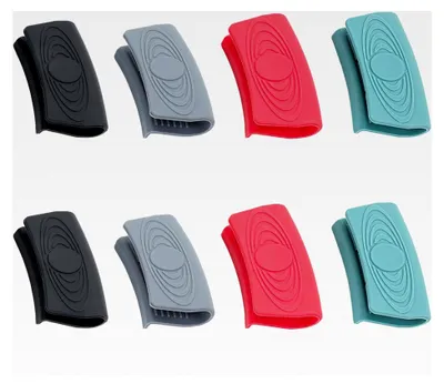 Produktbild von 8 Stück Hitzeschutz für Topfgriffe, Silikongriffe für Töpfe, universelle Topflappenhandschuhe