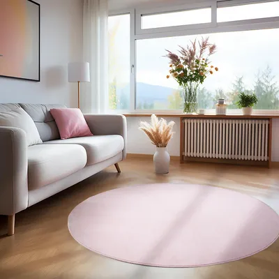 Obrázek produktu pro Carpetsale24 Pratelný Koberec s Krátkým Vlasem Protiskluzový Jednobarevný M?kký Moderní Stylový Koberec do Interiéru, Velikost: 160 cm kulatý