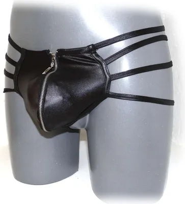 Produktbild von Mens Synthetic Leather y Zipper Panties