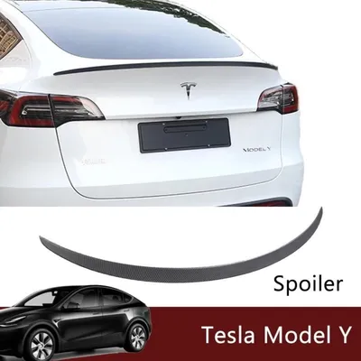 Zdjęcie produktu dla Spoiler tylny do Tesli Model Y - Matowy czarny/włókno węglowe