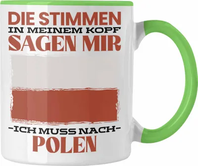 Produktbild von Trendation - Polen Tasse Urlaub Heimat Geschenk Spruch Pole Geschenkidee (Grün)