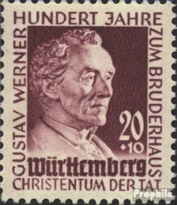 Produktbild von Briefmarken Franz. Zone-Württemberg 1949 Mi 48 postfrisch 100 Jahre Gustav-Werner-Stiftung