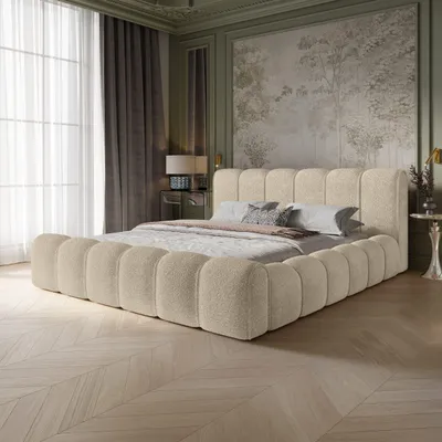 Produktbild von YOURHOUSE24 Polsterbett Designer Adell Bouclé (Farbe: Quelle 06, Größe: 160x200 cm)