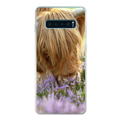 Produktbild von MuchoWow® Handyhülle Schutzhülle Hülle für Samsung Galaxy S10 Plus Schottische Highlander - Gras - Heidekraut - Tiere Silikon Softcase Handy Hülle - Schutzhülle