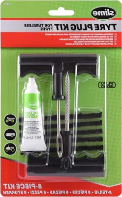 Productafbeelding van Reparatiekoordset Banden - Lekke Band Kit - Noodreparatie Banden - 8-delige Set - 22.86 x 13.97 x 2.87 cm - Zwart