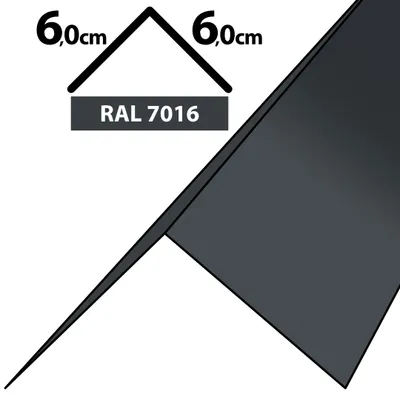 Produktbild von 2m Winkelblech Kantblech Kante Blechwinkel pulverbeschichtetes 0,5mm Zuschnitt 12cm RAL-7016 Graphit