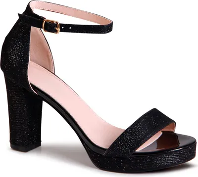 Produktbild von topschuhe24 2178 Damen Glitzer Riemchen Sandaletten, Farbe:Schwarz, Größe:38 EU