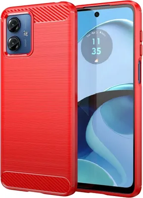 Produktbild von König Design Hülle kompatibel mit Motorola Moto G14 Kunststoff Soft Handyhülle - Handy Case Rot