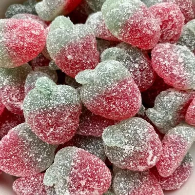 Produktbild von 2kg Saure Erdbeeren Fruchtgummi – Veggie & Halal Sauer-gezuckert – Fruchtgummi mit Erdbeergeschmack – Großpackung für Partys, Events & Liebhaber