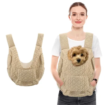Produktbild von Atmungsaktive Hundetragerucksack, Verstellbar Haustiertasche, Tragbar Tiertransporttasche, Khaki