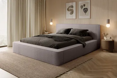 Produktbild von Polsterbett Doppelbett OMAHA 180x200cm in Stoff Euphoria Beige
