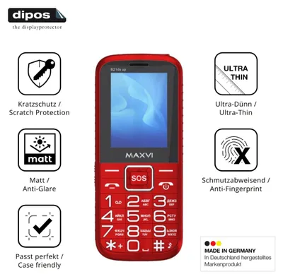Produktbild von 4x Schutzfolie für Maxvi B21ds up matt Displayschutzfolie Folie Display Schutz dipos