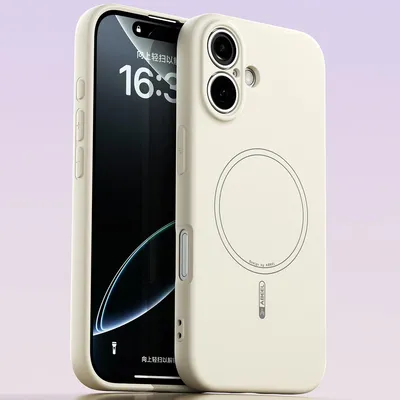Obrázek produktu pro Magnetické pouzdro pro iPhone 16, kompatibilní s MagSafe, tekutý silikon, nárazuvzdorné a odolné proti poškrábání Béžová