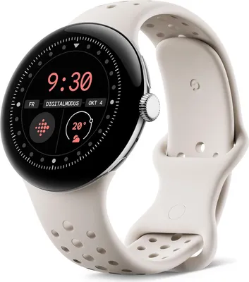Produktbild von Google Pixel Watch 3 Wifi Silver Porcelain Band - CW