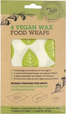 Produktbild von Vegane Wachswickel, Satz mit 4 Stück, Blätter - Tala