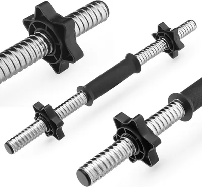 Produktbild von Gymtek® Kurzhantelstange - 45 cm Länge, Ø 24 mm - Belastbar Einzeln Hantelstange - Kurzgriffe, Kurzhanteln für Home Gym