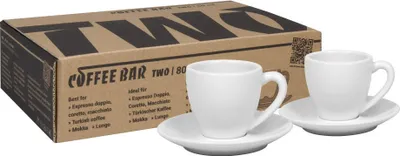 Produktbild von Könitz Espressotassen 2er Set Coffee Bar TWO, Tasse, Porzellan, Weiß, 80 ml, 1758000002