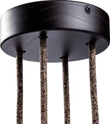 Immagine prodotto di Creative-Cables Kit rosone cilindrico in Legno a 4 Fori - Effetto WengÚ