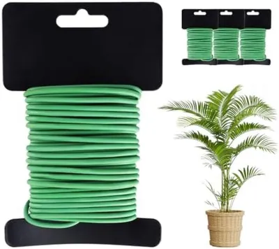 Produktbild von PolkaHome® 2,5 mm x 30 m weicher Pflanzendraht, Gartendraht, Binddraht für Kletterpflanzen, Weinreben, Sträucher und Blumen – Grün
