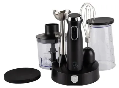 Zdjęcie produktu dla Blender ręczny BERLINGERHAUS z akcesoriami 6 elementów Kolekcja Matowa Czerń BH-9597