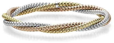 Produktbild von 6mm Armband Venezianer dreireihig elastisch 585 Gold Gelbgold Weißgold Rotgold