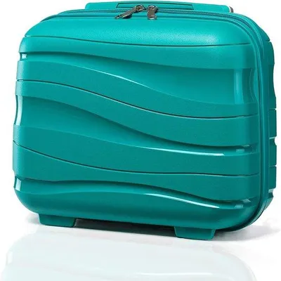 Produktbild von Famanu Trolleykoffer mit Beauty Case, 100% PP Kofferset, Türkis