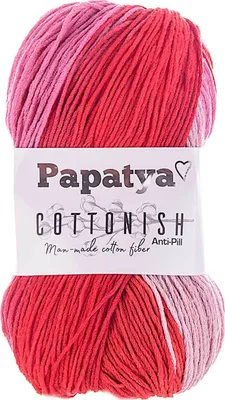 Produktbild von 100g Farbverlaufsgarn Papatya Baumwolleish Antipilling Strickgarn Häkelgarn