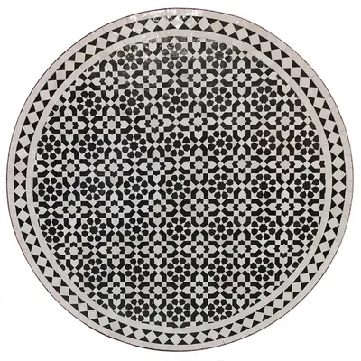 Produktbild von Mosaiktisch D100 schwarz weiß glasiert