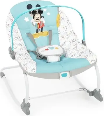 Obrázek produktu pro Rozkládací houpací křeslo, DISNEY BABY, Mickey My Best Friend, 2 hračky v balení, automatické vibrace, šunka