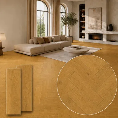 Obrázek produktu pro Berti Graf SPC vinylová podlaha rybí kost 5,5 mm klik s IXPE podložkou, voděodolná, 64 x 12,8 cm, Imitace dřeva, Obrázek vytvořený pomocí AI