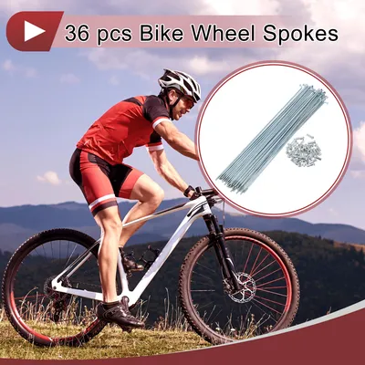Image de 36 Ensemble De 13G Rayons De Vélo 210Mm Rayons De Roue De Vélo En Acier Au Carbone Galvanisé Tonalité Argent