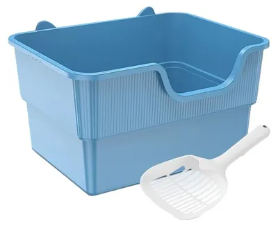 Obrázek produktu pro Kočičí toaleta, polouzavřená konstrukce, snadné čištění, modrá