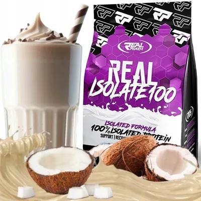 Obrázok produktu pre Real Pharm Real Isolate 100 WPI 700 g WEPEI ISOLATE Proteínový prášok Srvátkový proteínový izolát Príchuť: WHITE CHOCOLATE COCONUT