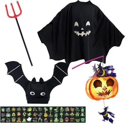 Productafbeelding van Spookkostuum voor Kinderen - Halloween Spookcape voor Jongens en Meisjes - Carnavalskleding en Cosplay Outfit voor Feestjes