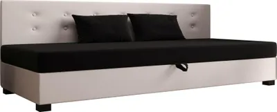 Produktbild von AURA SOFA Boxspringbett  NEMO BIZ 90x195 Komplett-Set mit Bonell Matratze, Polsterbett mit Bettkästen -  Hellbeige/Schwarz, SAWANA 01/14