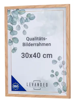 Produktbild von Bilderrahmen Natur Eiche Optik 30x40  EU Posterrahmen Portrait Fotorahmen Picture Frame Deko