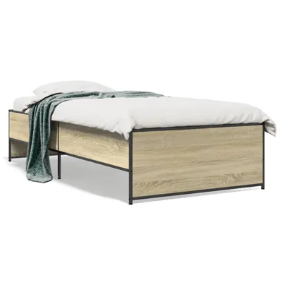 Obrázek produktu pro vidaXL Rám postele Sonoma dub 90x200 cm materiál na bázi dřeva a kovu