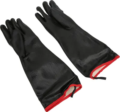 Imagen del producto de Guantes de seguridad de 45 centímetros de largo, resistentes al calor y al fuego, ignífugos, resistentes al aceite, fabricados con neopreno grueso para usar en el horno