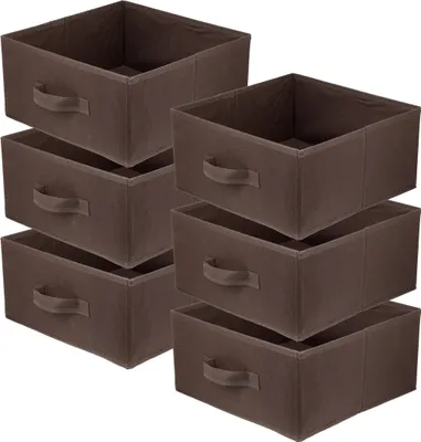 Produktbild von Lavita Storage Box | faltbare Aufbewahrung Boxen 31 x 31 x 15 cm | Schubladen-Organizer Box| Ordnungssysteme für Kleidung | Kleideraufbewahrung & Organisation | dunkelbraun | 6 stück