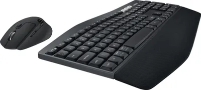 Produktbild von Logitech 920-008221, Volle Größe (100%), Kabellos, RF Wireless + Bluetooth, QWERTZ, Schwarz, Maus enthalten