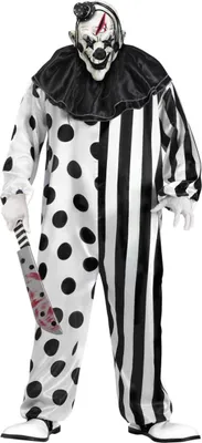Produktbild von Halloween Horror Clown Kostüm mit Maske