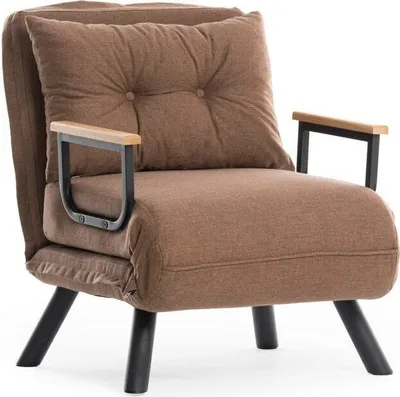 Produktbild von Asir - Schlafsofa - Ausziehbett - Sofa - 1-Sitzer - Hellbraun - 60 x 50 x 85 cm