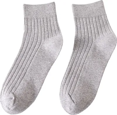 Produktbild von Paar Herren-Baumwollsocken, mittelhoch, gestreift, geruchsneutral, einfarbig, hohe Elastizität, rutschfest, atmungsaktiv, weich, warm, schweißabsorbierend, einlaufsicher, Business-Sportsocken
