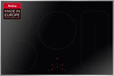 Produktbild von Amica KMI 752 630 E, Schwarz, Integriert, 77 cm, Zonen-Induktionskochfeld, Keramik, 5 Zone(n)