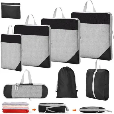 Produktbild von Famanu Kompressionswürfel Set - 8-teilig mit Wäschebeutel und Schuhbeutel