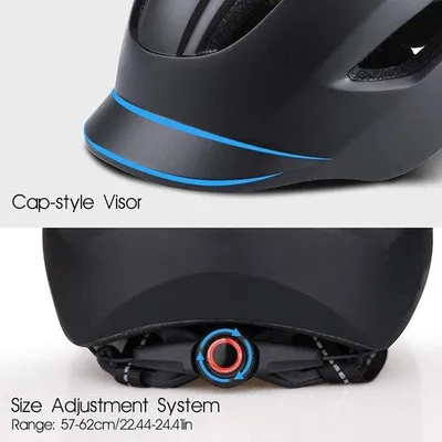 Produktbild von Famanu Fahrradhelm urban Pendlerhelm mit Visier - Mountainbike-Helm für Erwachsene (schwarz)